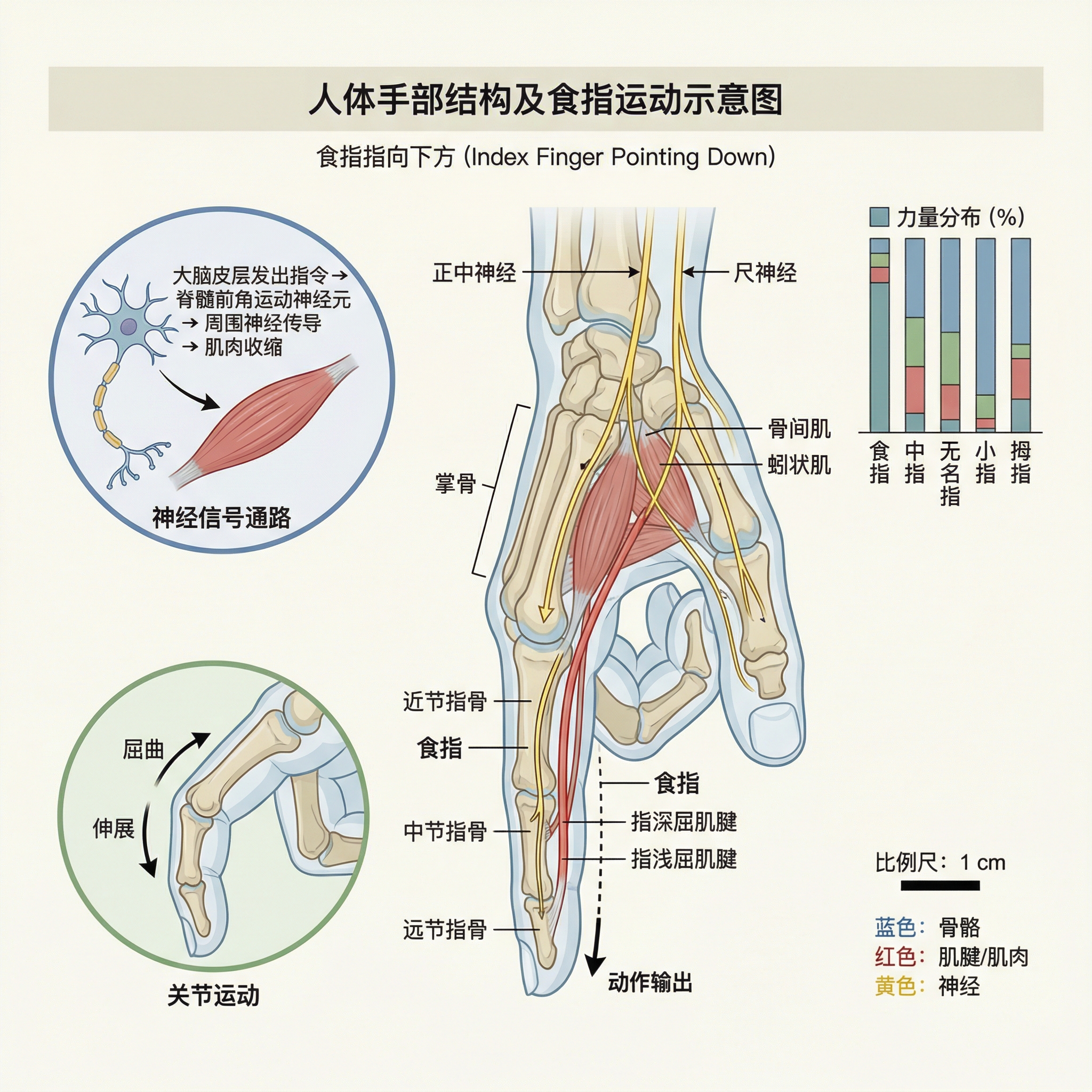 Extend your hand with your index finger pointing downwards. | SciDraw ...
