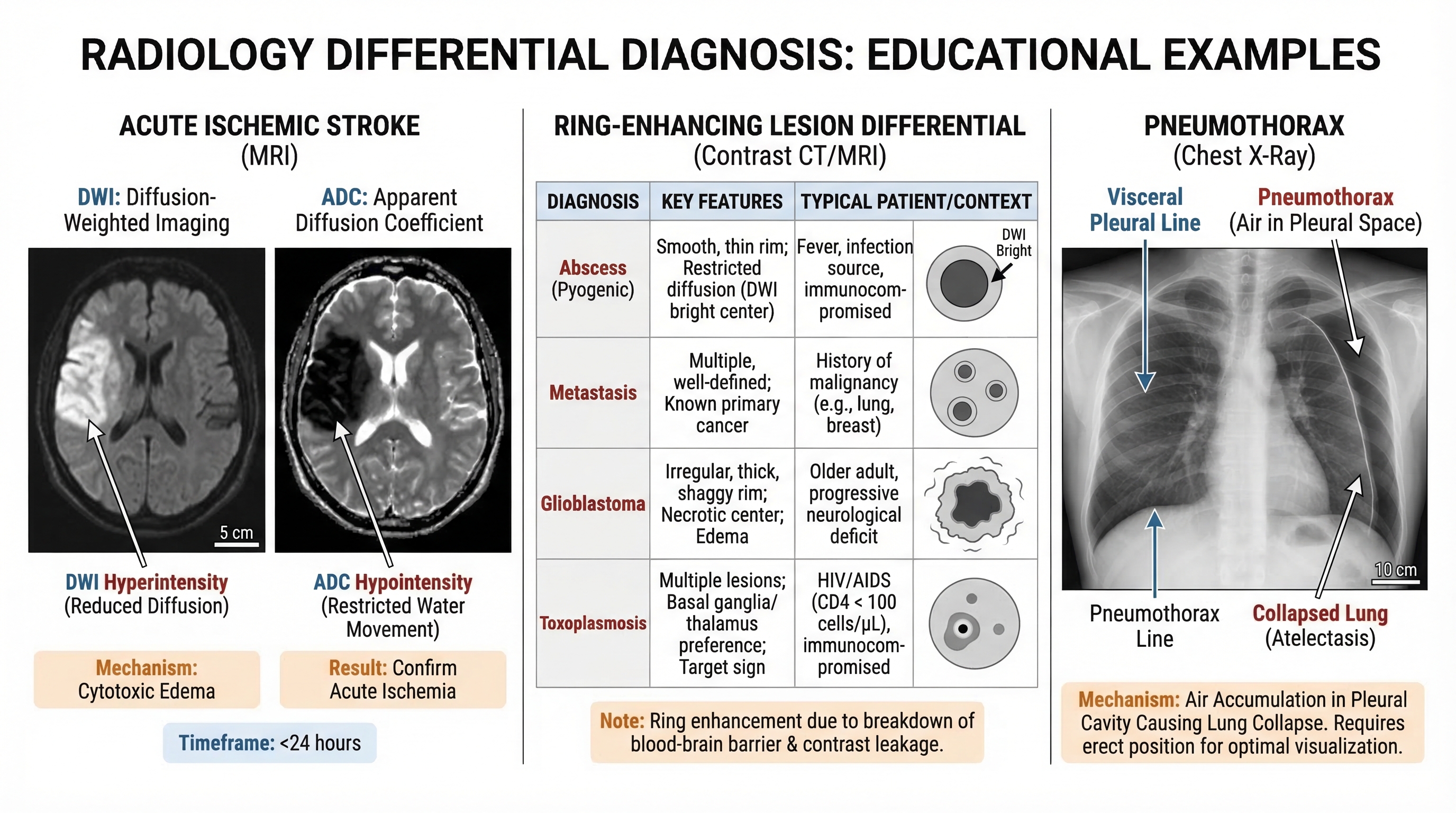 Radiology differential teaching infographic