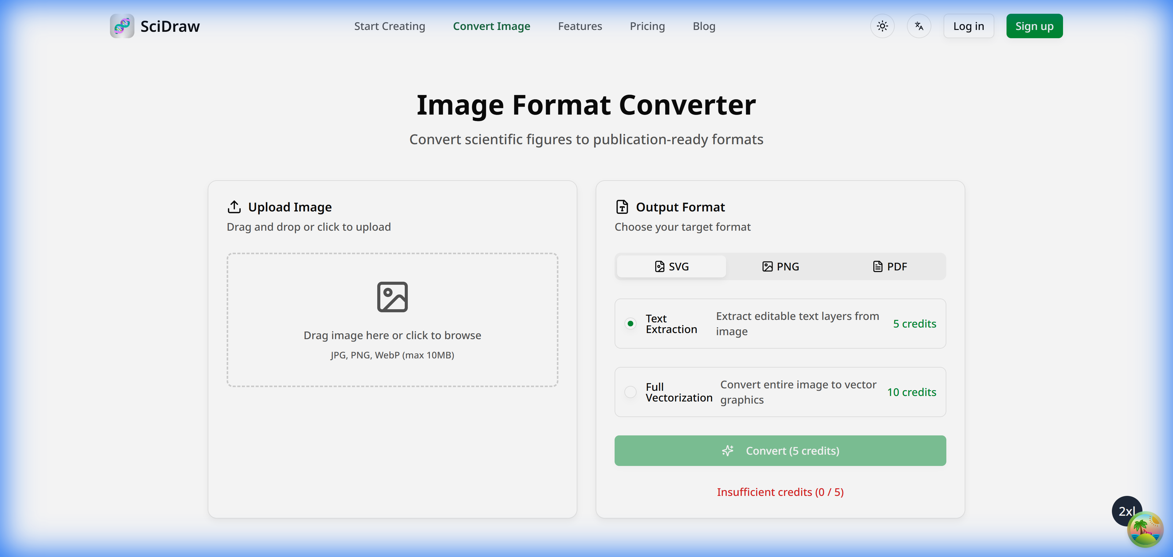 SciDraw Convert Page