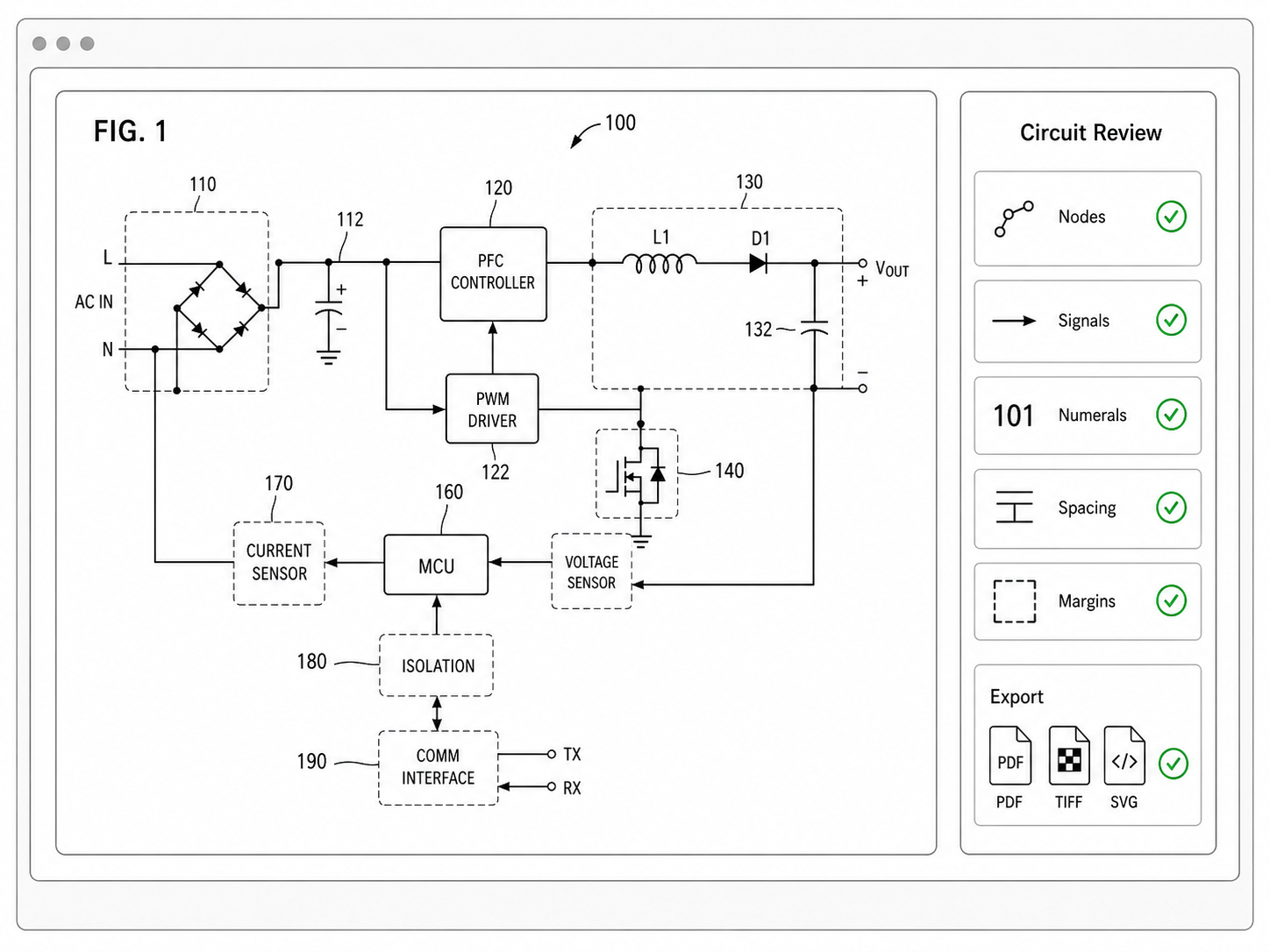 Circuit Patent Drawing Generator compliance review example