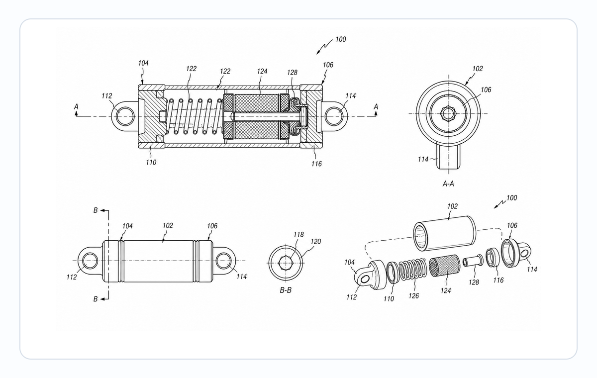 Mechanical Patent Drawing Generator workflow example