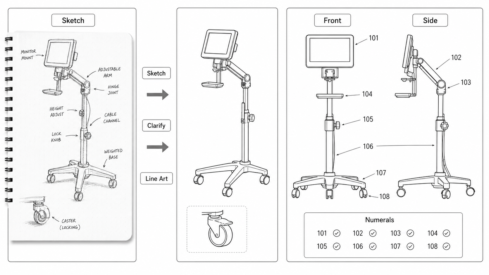 Sketch To Patent Drawing AI hero workflow
