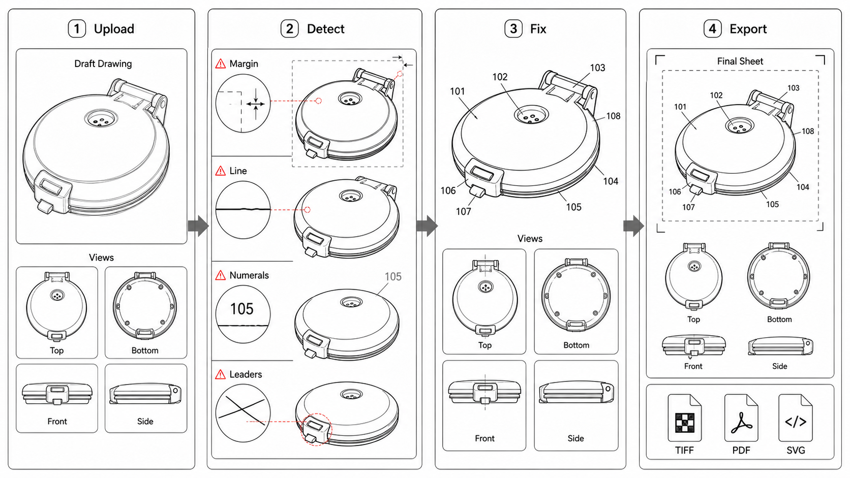 Vérificateur de dessins USPTO generation workflow