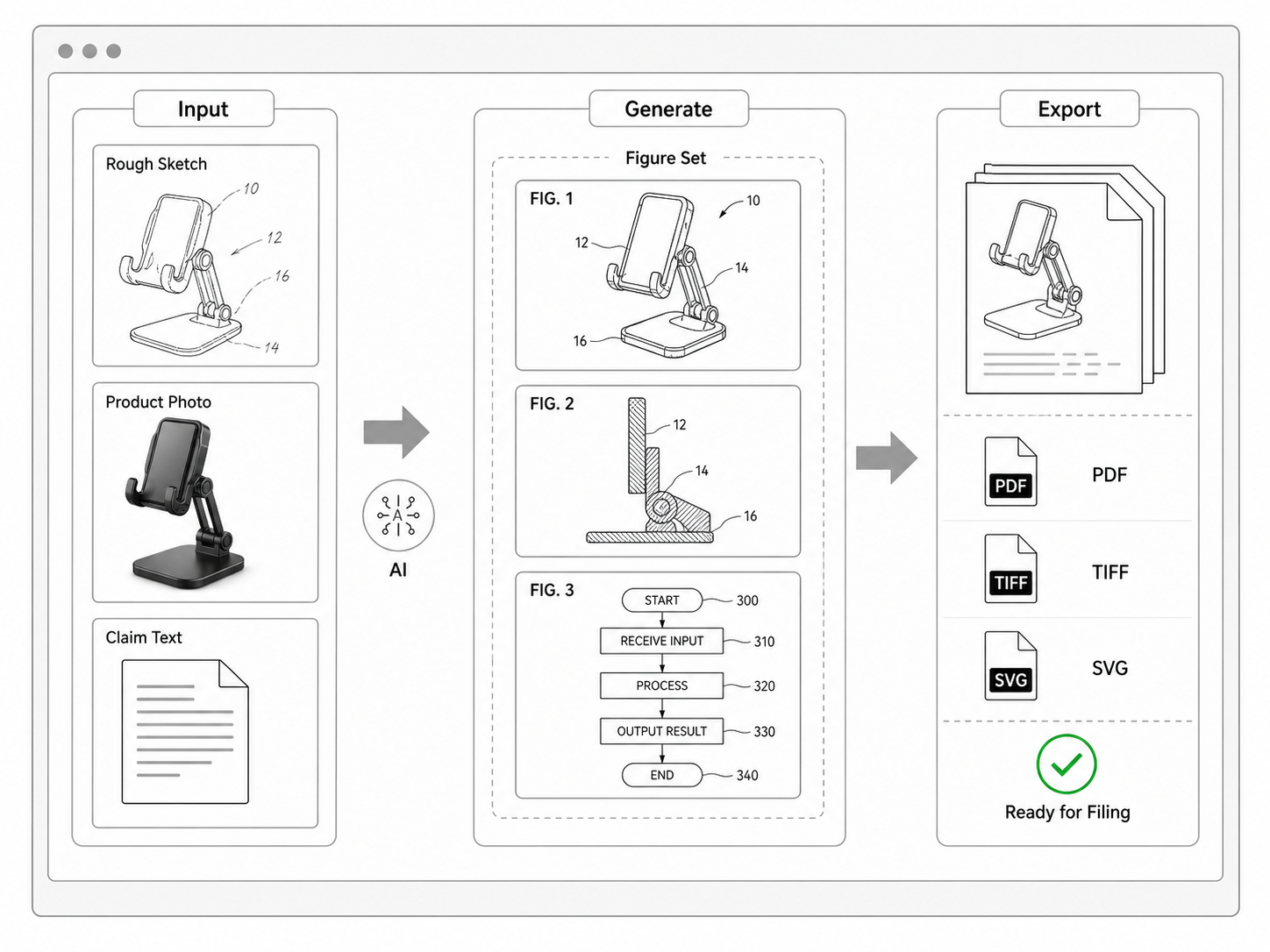 Utility Patent Drawing Generator workflow example