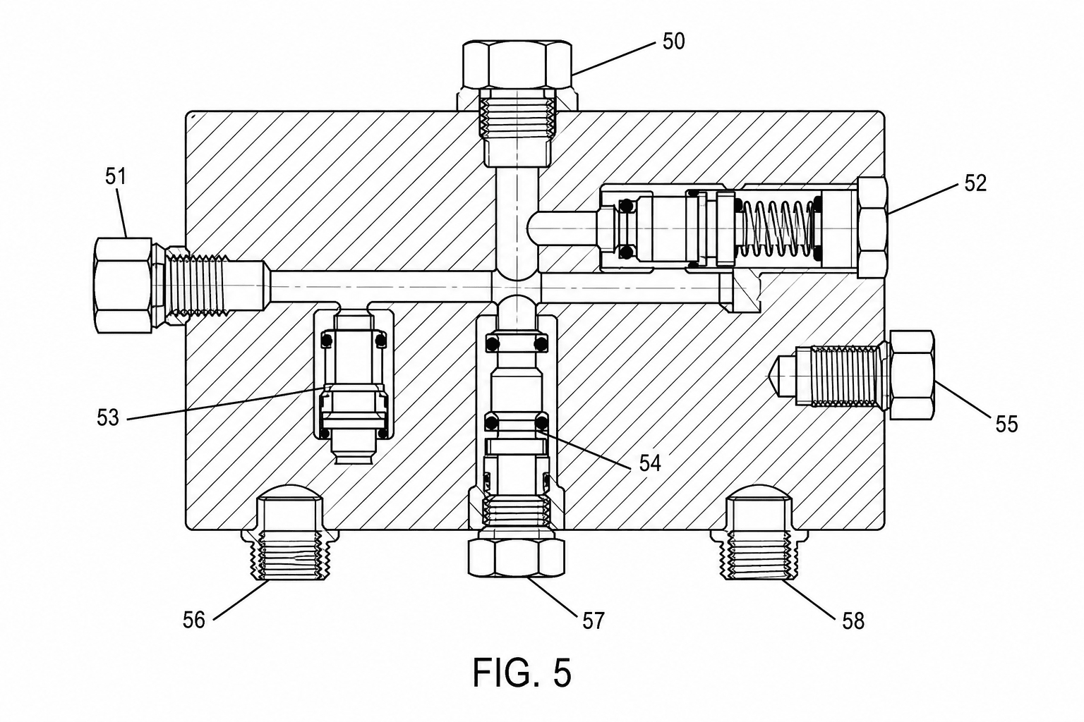 液压阀块转剖视图