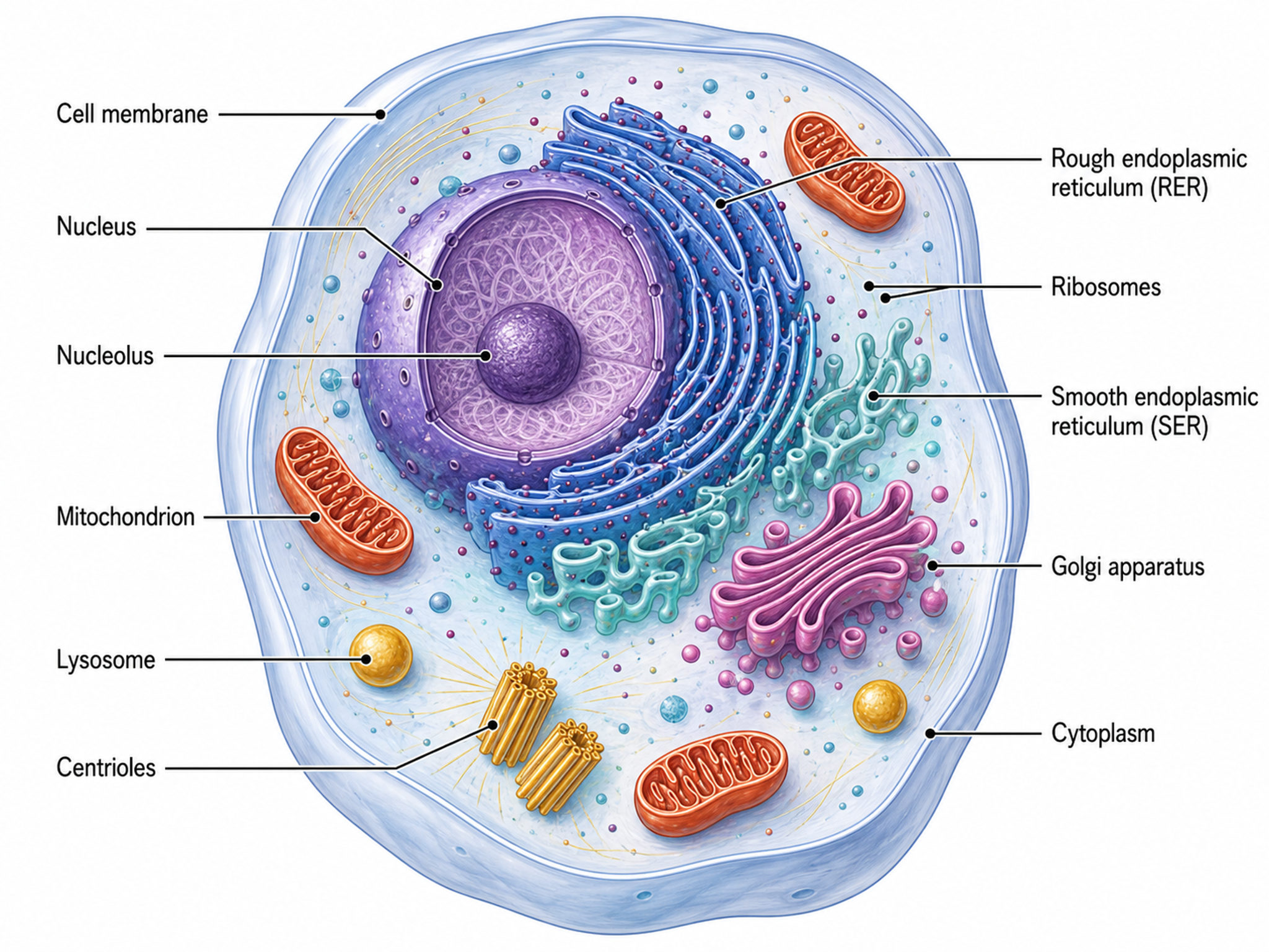 Zellillustrations-Generator — Zellbiologie-Diagramme und Organellen-Illustrationen erstellen