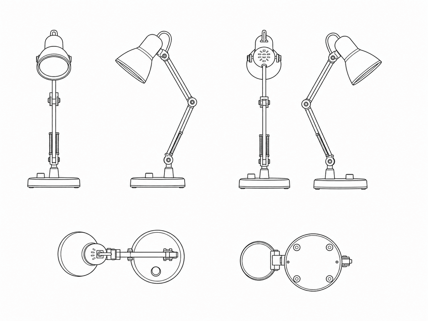 Lampe de bureau — jeu 6 vues