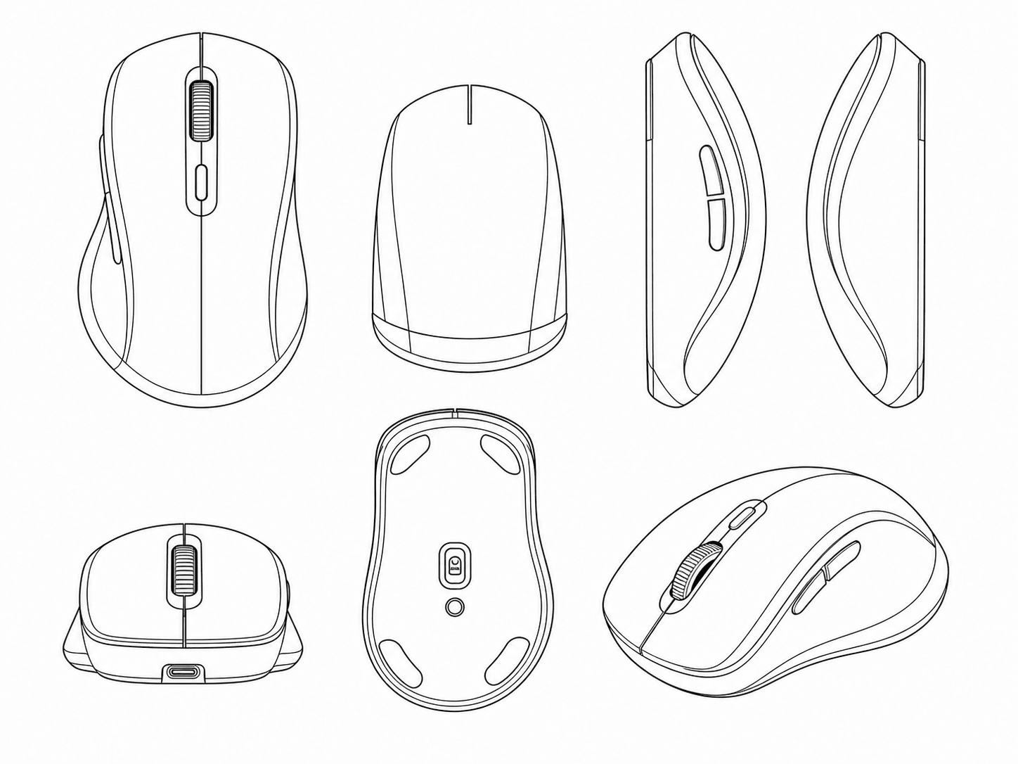 Souris ergonomique — jeu 6 vues