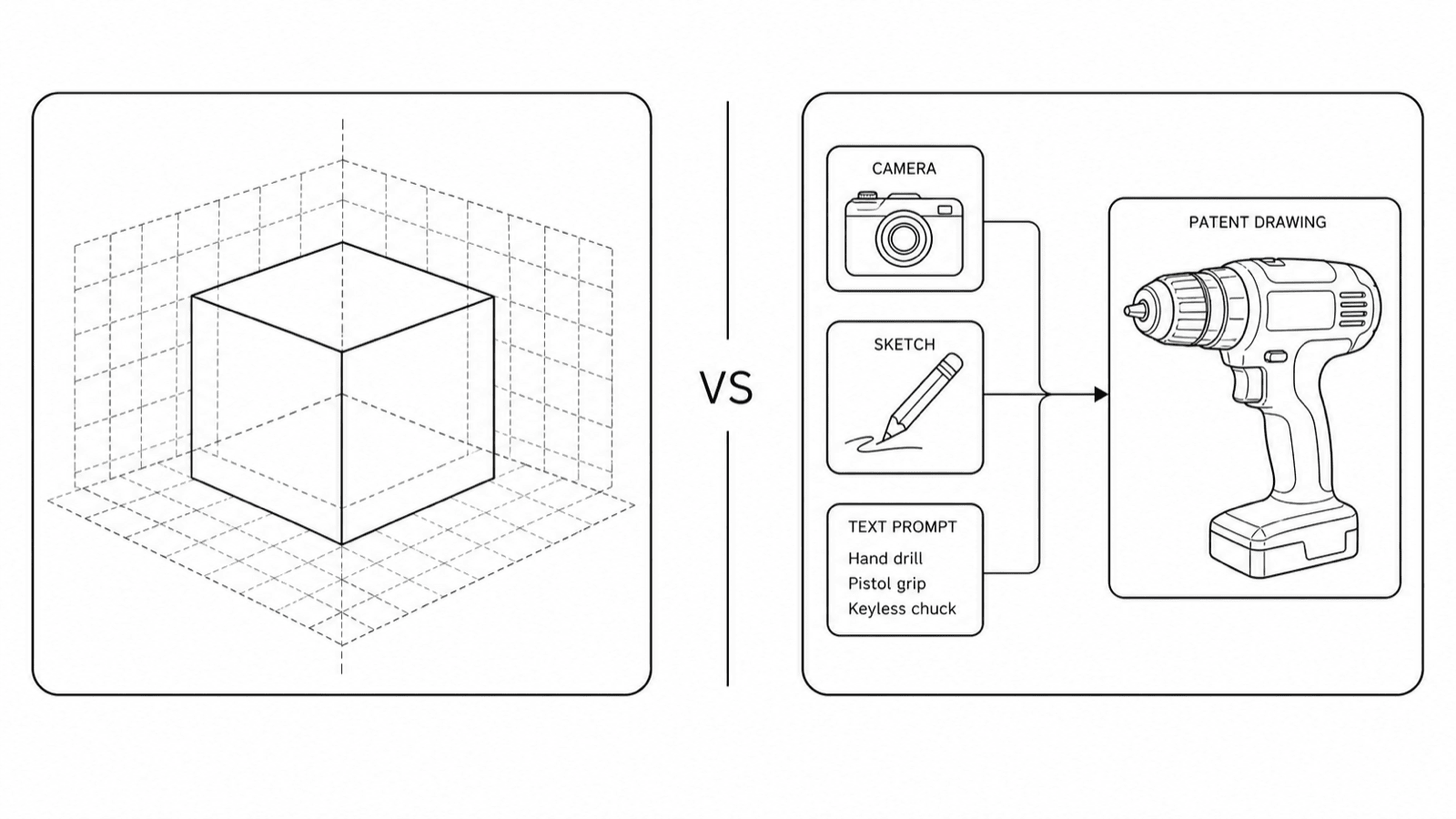 PatentFig AI vs Pinch — 多模态 AI 工作流 vs CAD 自动出标准视图。