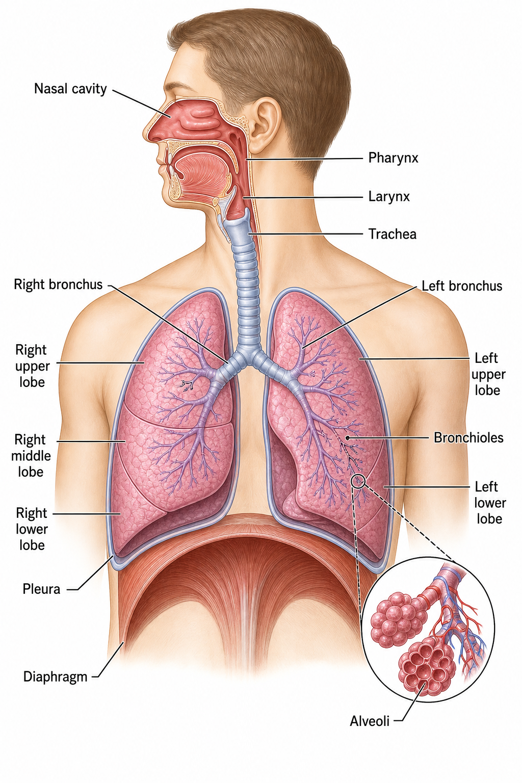 Genera tu diagrama del sistema respiratorio
