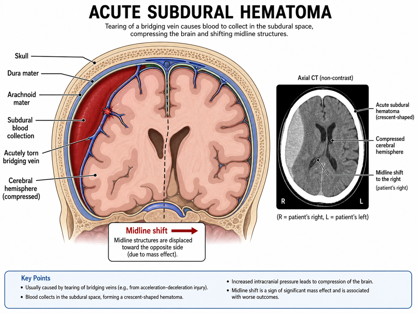 Generatore IA gratuito di diagrammi di ematoma subdurale